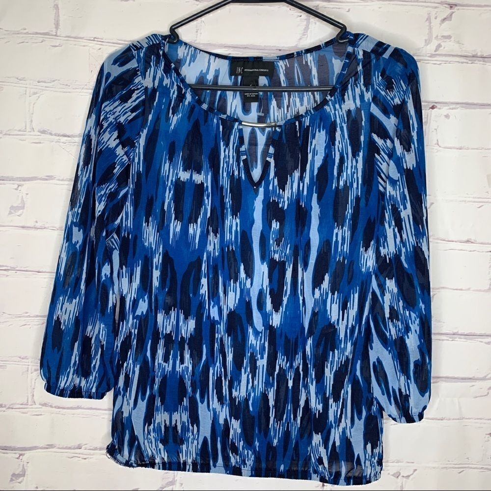‎Inc International Concepts blue sheer small top